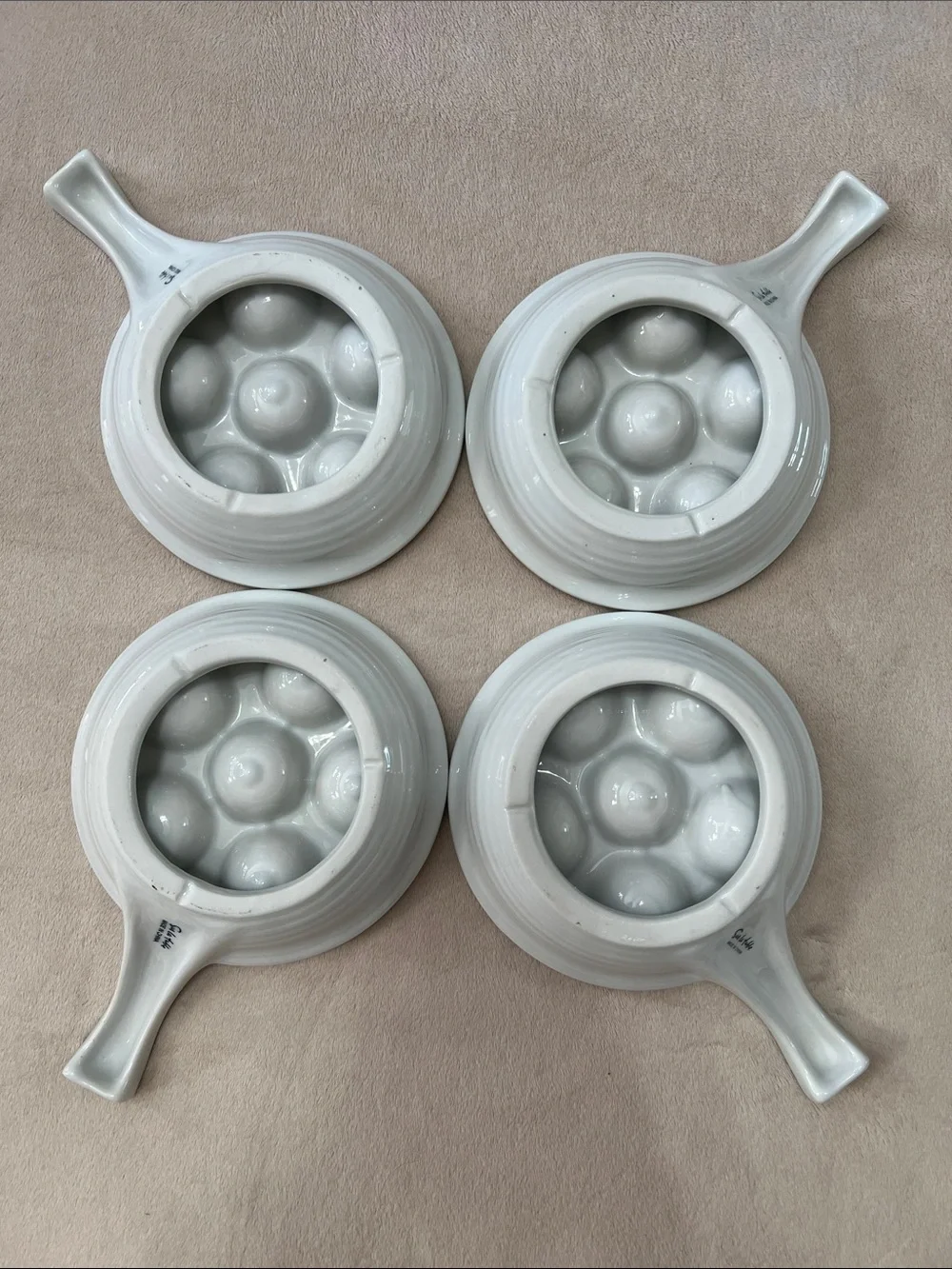 Sur La Table Porcelain Escargot Baking Dishes. Set of 4